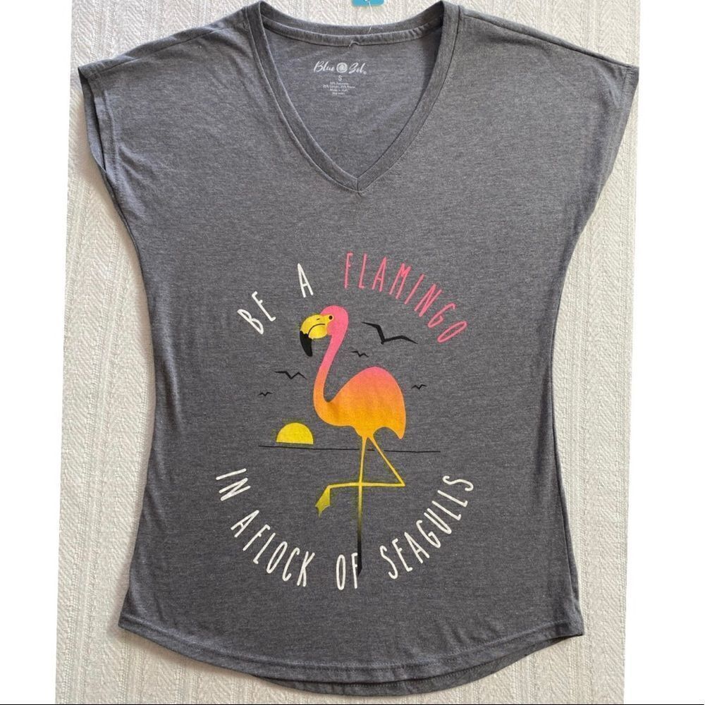 Blue
Sol Juniors Small "Be a Flamingo In A Flock of Seagulls" Top
